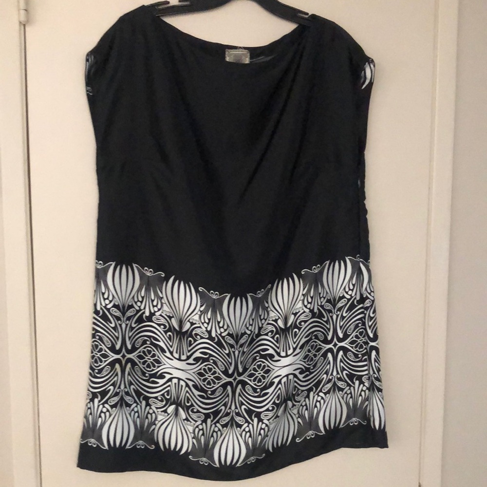 Satin Heaven & Terra tunic top! Black ivory! size: M Excellent! preloved!